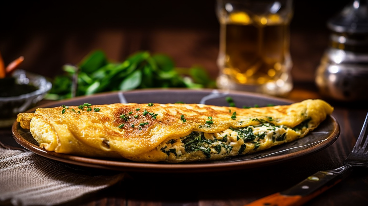 Fitness Focus Rezept Proteinreiches Omelett mit Spinat und fettarmem Käse