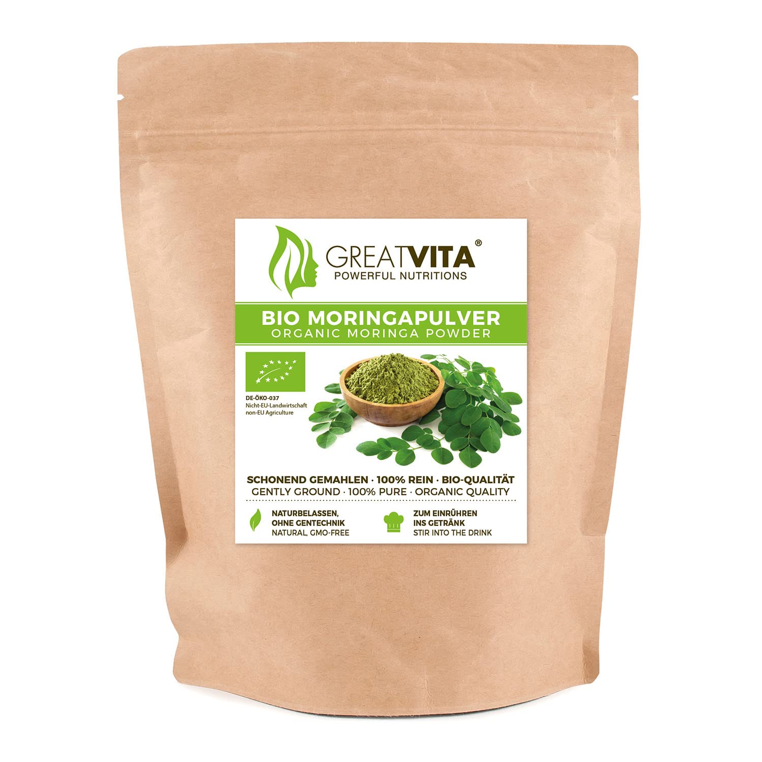 Fitness Focus Produkt GreatVita Bio Moringa Pulver